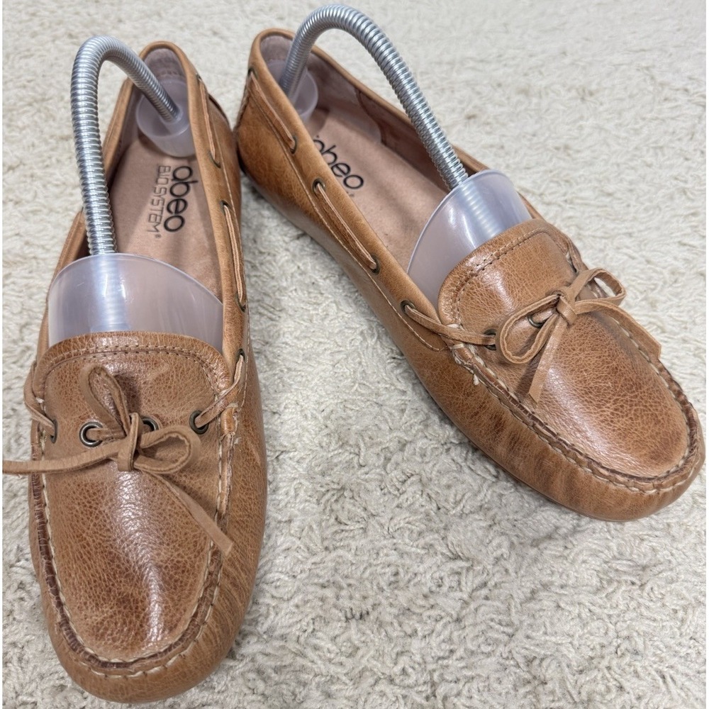 Abeo BIO System Marilee Brown Leather Slip On Driving Loafers Women's 9N Comfort